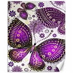 Purple Butterflies, Abstract, Floral, Flowers Canvas 11  x 14 