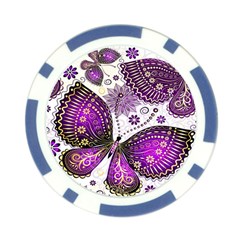 Purple Butterflies, Abstract, Floral, Flowers Poker Chip Card Guard from ArtsNow.com Front