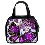 Purple Butterflies, Abstract, Floral, Flowers Classic Handbag (Two Sides)