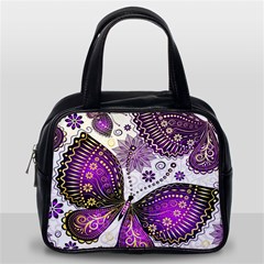 Purple Butterflies, Abstract, Floral, Flowers Classic Handbag (Two Sides) from ArtsNow.com Back