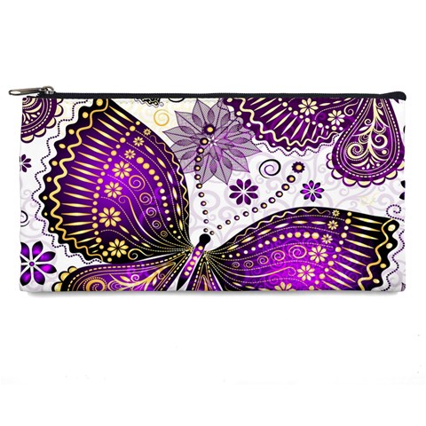 Purple Butterflies, Abstract, Floral, Flowers Pencil Case from ArtsNow.com Front