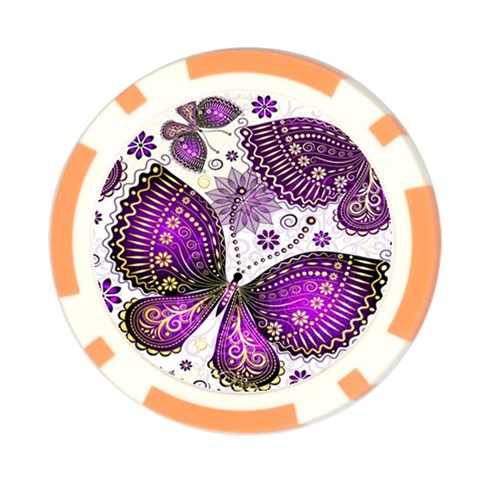 Purple Butterflies, Abstract, Floral, Flowers Poker Chip Card Guard (10 pack) from ArtsNow.com Front