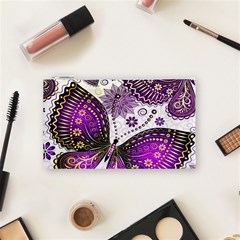 Purple Butterflies, Abstract, Floral, Flowers Cosmetic Bag (Small) from ArtsNow.com Front