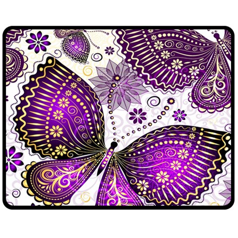 Purple Butterflies, Abstract, Floral, Flowers Fleece Blanket (Medium) from ArtsNow.com 60 x50  Blanket Front