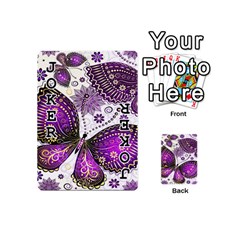 Purple Butterflies, Abstract, Floral, Flowers Playing Cards 54 Designs (Mini) from ArtsNow.com Front - Joker1