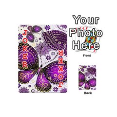 Purple Butterflies, Abstract, Floral, Flowers Playing Cards 54 Designs (Mini) from ArtsNow.com Front - Joker2