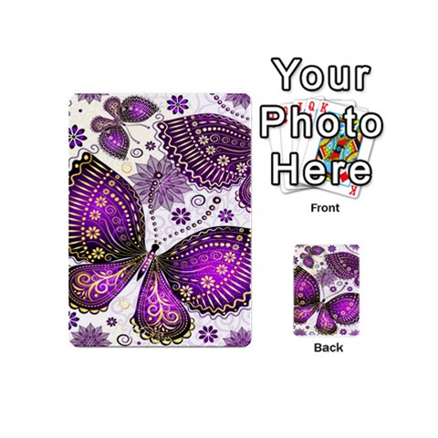 Purple Butterflies, Abstract, Floral, Flowers Playing Cards 54 Designs (Mini) from ArtsNow.com Back