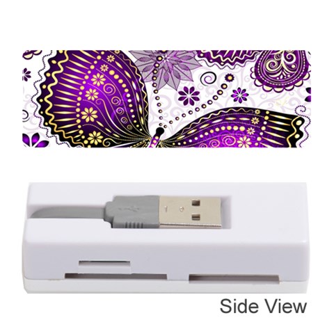 Purple Butterflies, Abstract, Floral, Flowers Memory Card Reader (Stick) from ArtsNow.com Front