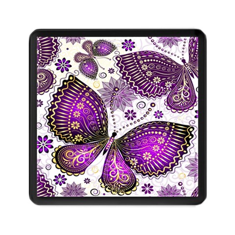 Purple Butterflies, Abstract, Floral, Flowers Memory Card Reader (Square) from ArtsNow.com Front