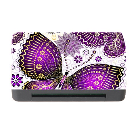 Purple Butterflies, Abstract, Floral, Flowers Memory Card Reader with CF from ArtsNow.com Front