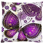 Purple Butterflies, Abstract, Floral, Flowers Large Cushion Case (One Side)