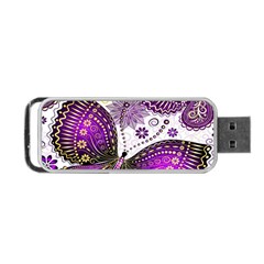 Purple Butterflies, Abstract, Floral, Flowers Portable USB Flash (Two Sides) from ArtsNow.com Front