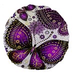 Purple Butterflies, Abstract, Floral, Flowers Large 18  Premium Round Cushions