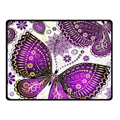 Purple Butterflies, Abstract, Floral, Flowers Two Sides Fleece Blanket (Small) from ArtsNow.com 45 x34  Blanket Front