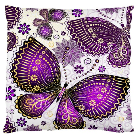 Purple Butterflies, Abstract, Floral, Flowers Standard Premium Plush Fleece Cushion Case (One Side) from ArtsNow.com Front