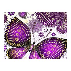 Purple Butterflies, Abstract, Floral, Flowers Two Sides Premium Plush Fleece Blanket (Mini) from ArtsNow.com 35 x27  Blanket Front