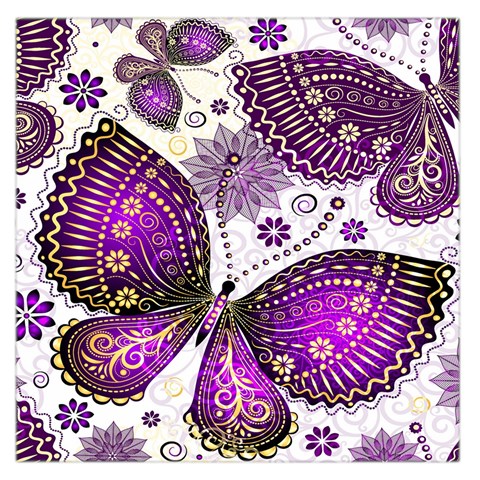 Purple Butterflies, Abstract, Floral, Flowers Square Satin Scarf (36  x 36 ) from ArtsNow.com Front