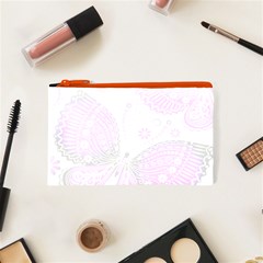 Purple Butterflies, Abstract, Floral, Flowers Cosmetic Bag (XS) from ArtsNow.com Front