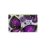 Purple Butterflies, Abstract, Floral, Flowers Cosmetic Bag (XS)