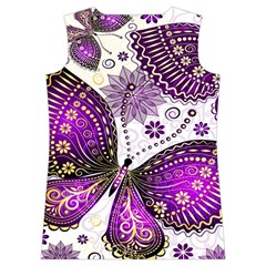 Purple Butterflies, Abstract, Floral, Flowers Women s Basketball Tank Top from ArtsNow.com Back