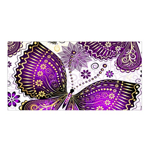 Purple Butterflies, Abstract, Floral, Flowers Satin Shawl 45  x 80  from ArtsNow.com Front