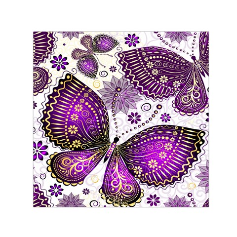 Purple Butterflies, Abstract, Floral, Flowers Square Satin Scarf (30  x 30 ) from ArtsNow.com Front