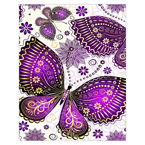 Purple Butterflies, Abstract, Floral, Flowers Toiletries Pouch from ArtsNow.com Back