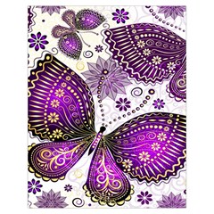 Purple Butterflies, Abstract, Floral, Flowers Toiletries Pouch from ArtsNow.com Back