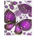 Purple Butterflies, Abstract, Floral, Flowers Drawstring Bag (Small)