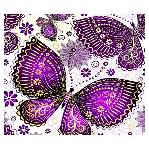 Purple Butterflies, Abstract, Floral, Flowers Zipper Large Tote Bag from ArtsNow.com Front