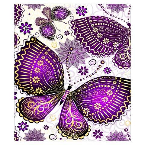 Purple Butterflies, Abstract, Floral, Flowers Drawstring Pouch (XS) from ArtsNow.com Front