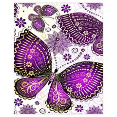 Purple Butterflies, Abstract, Floral, Flowers Drawstring Pouch (XL) from ArtsNow.com Front