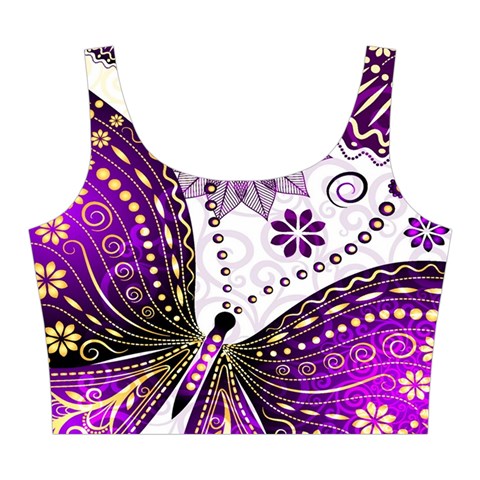 Purple Butterflies, Abstract, Floral, Flowers Midi Sleeveless Dress from ArtsNow.com Top Back