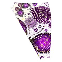 Purple Butterflies, Abstract, Floral, Flowers Midi Wrap Pencil Skirt from ArtsNow.com Front Left