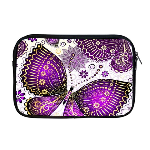 Purple Butterflies, Abstract, Floral, Flowers Apple MacBook Pro 17  Zipper Case from ArtsNow.com Front