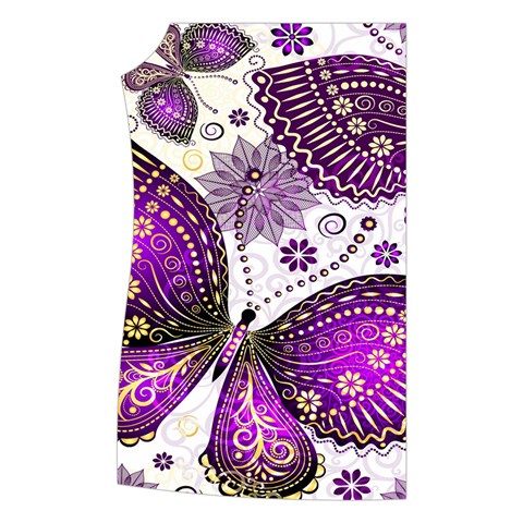 Purple Butterflies, Abstract, Floral, Flowers Women s Button Up Vest from ArtsNow.com Front Right