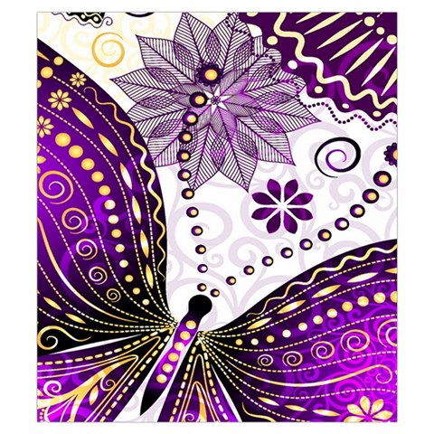 Purple Butterflies, Abstract, Floral, Flowers Everyday Shoulder Bag with Pouch Bag from ArtsNow.com Back