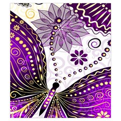 Purple Butterflies, Abstract, Floral, Flowers Everyday Shoulder Bag with Pouch Bag from ArtsNow.com Back