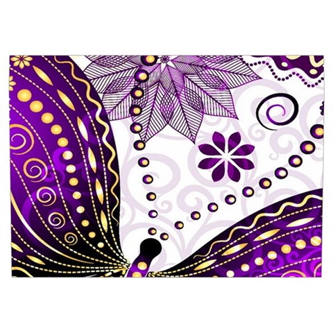 Purple Butterflies, Abstract, Floral, Flowers Everyday Shoulder Bag with Pouch Bag from ArtsNow.com Front Pocket