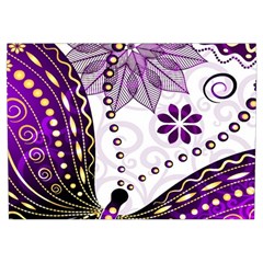 Purple Butterflies, Abstract, Floral, Flowers Everyday Shoulder Bag with Pouch Bag from ArtsNow.com Front Pocket