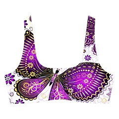 Purple Butterflies, Abstract, Floral, Flowers Cross Back Hipster Bikini Set from ArtsNow.com Front