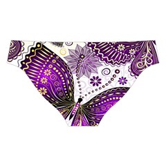 Purple Butterflies, Abstract, Floral, Flowers Cross Back Hipster Bikini Set from ArtsNow.com Back Under