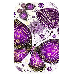 Purple Butterflies, Abstract, Floral, Flowers Waist Pouch (Small) from ArtsNow.com Front