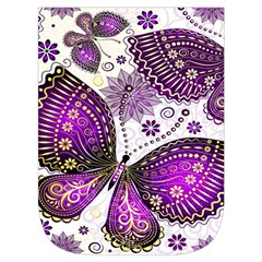 Purple Butterflies, Abstract, Floral, Flowers Waist Pouch (Small) from ArtsNow.com Front Pocket