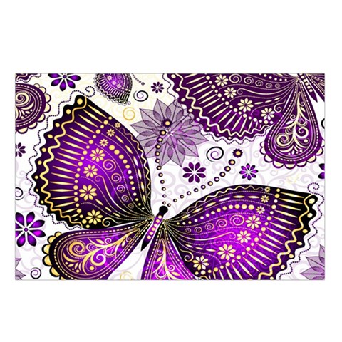 Purple Butterflies, Abstract, Floral, Flowers Waist Pouch (Small) from ArtsNow.com Loop