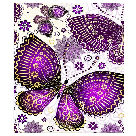 Purple Butterflies, Abstract, Floral, Flowers Belt Pouch Bag (Small) from ArtsNow.com Back Strap