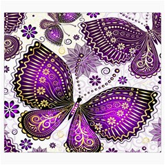 Purple Butterflies, Abstract, Floral, Flowers Roll Up Canvas Pencil Holder (S) from ArtsNow.com Front