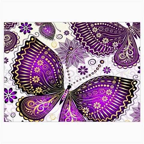 Purple Butterflies, Abstract, Floral, Flowers Roll Up Canvas Pencil Holder (M) from ArtsNow.com Front