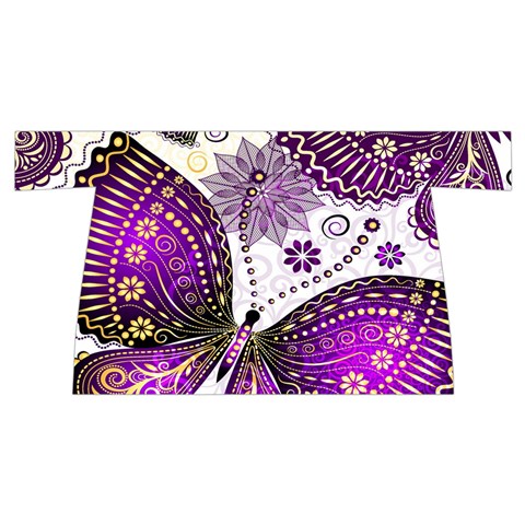 Purple Butterflies, Abstract, Floral, Flowers Wristlet Pouch Bag (Small) from ArtsNow.com Front