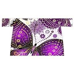 Purple Butterflies, Abstract, Floral, Flowers Wristlet Pouch Bag (Small) from ArtsNow.com Front